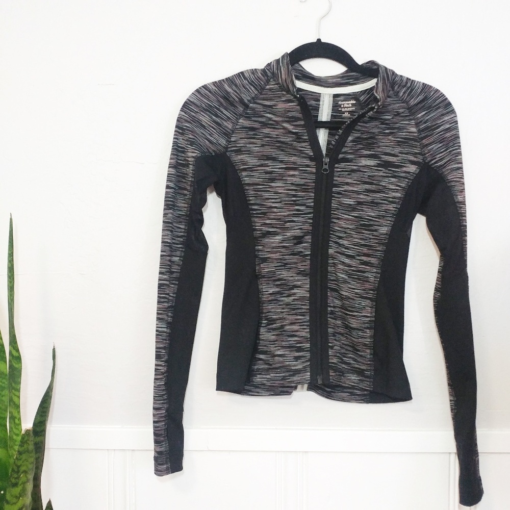 Abercrombie Activewear Full Zip Mesh Panel Top